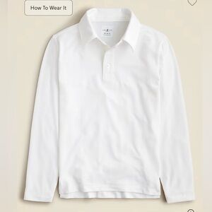 J.Crew Kids' long-sleeve tech polo shirt in white